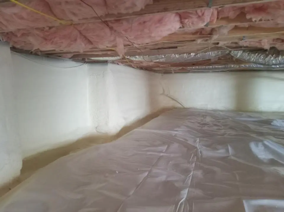 Crawl space encapsulation with closed-cell spray foam for Attic Insulation in Pinewood